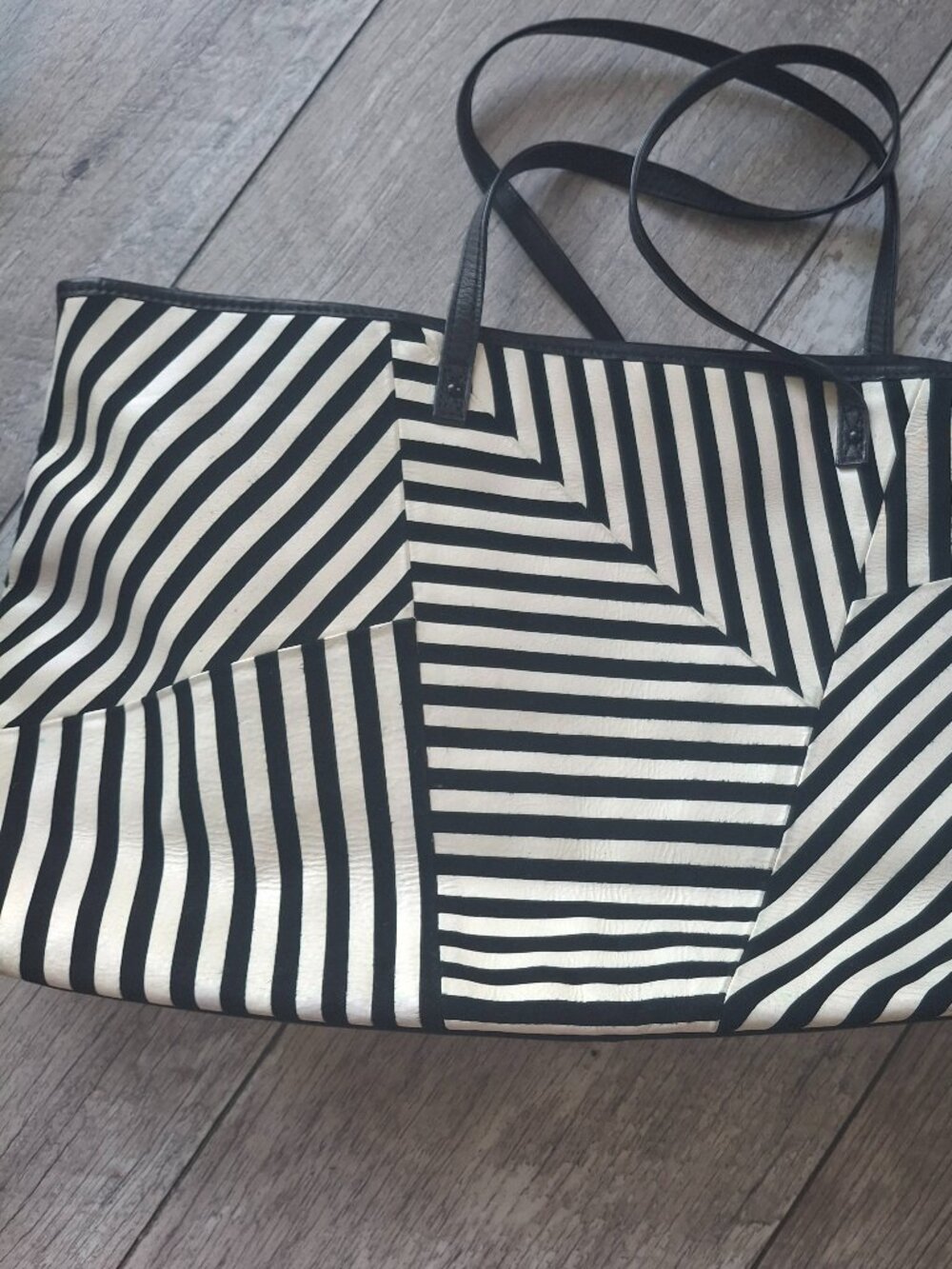 L.A.M.B. by Gwen Stefani genuine leather Striped Tote